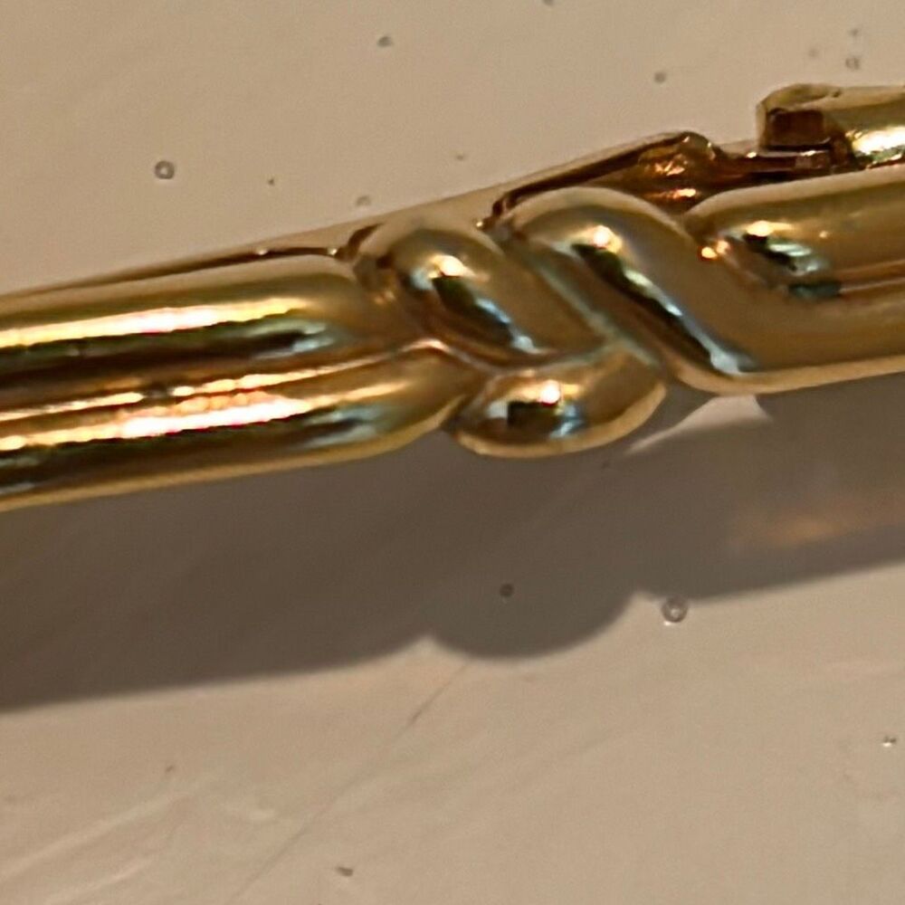 Vintage Nina Ricci Gold Tone Tie Clip Bar Twisted Knotted Elevated Basic Formal - Picture 5 of 11